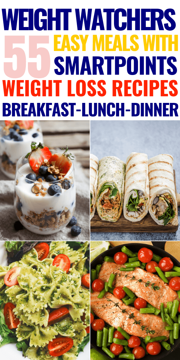 Weight Watchers Meals with Points Weight Watchers recipes that make losing weight & staying healthy easy! 55 Weight Watchers recipes for breakfast, lunch, dinner, & dessert with points /smartpoints! With make ahead recipes for the crockpot and easy Weight Watchers meals you can make in 30 minutes or less you don’t want to miss this! #weightwatchers #weightwatchersrecipes #wwpoints #weightwatchersfreestyle