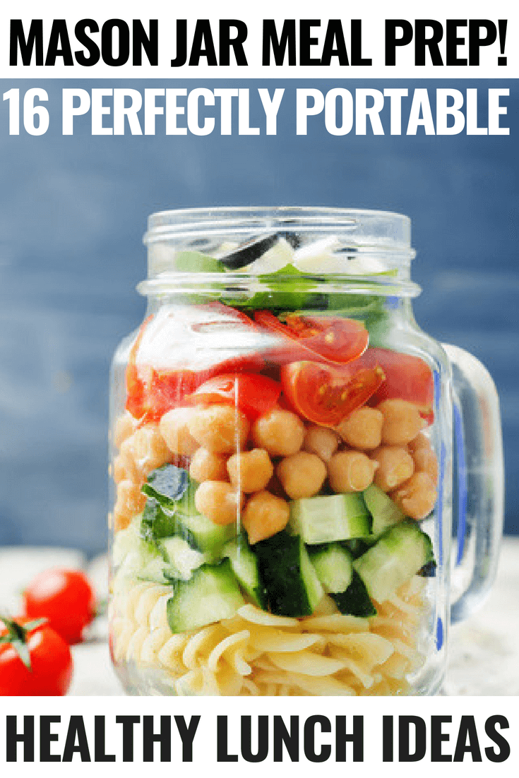 Mason Jar Salad Recipes 16 healthy mason jar salad recipes make the best healthy lunch ideas for the week! Easy layer-by-layer instructions tell you how to make the perfect portable lunch! Make meal prep simple with healthy salad recipes-in a jar! #healthy #lunch #mealprep #salad