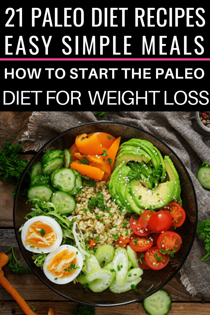 Looking for Paleo recipes for beginners? These 21 Paleo recipes for breakfast, lunch, and dinner are perfect for weight loss on the Paleo diet! If you’re new, this guide will help you understand the Paleo diet rules, food lists, and how to get started on one of the best diets for weight loss! Jumpstart your Paleo diet lifestyle with these clean eating Paleo tips & recipes! #paleodiet #paleodietrecipes #paleo #healthyrecipes